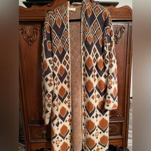 Western Boho Sweater Duster Cardigan 2xl/3xl